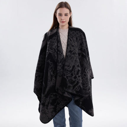 Jiangnan Watertown Knitted Shawl High-end Ethnic Style Cloak Western Sichuan Yunnan Travel Wear Imitation Cashmere Cape Women