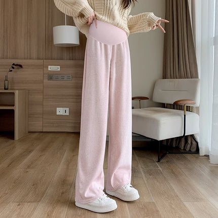 In stock multi-color optional autumn and winter New fleece-lined pregnant women's pants casual Internet celebrity towel pants fashionable drop-down mop pants