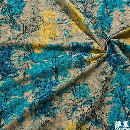Hemp Cotton Digital Printed Fabric Yunnan Lijiang Retro Bohemian Fabric Hotel Pillow Bar Tablecloth