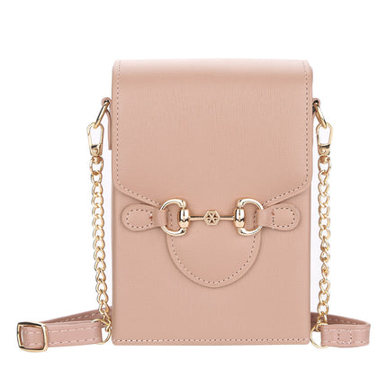 Boiseen new mobile phone bag women's European and American solid color horse buckle large capacity shoulder diagonal women's bag wallet wholesale