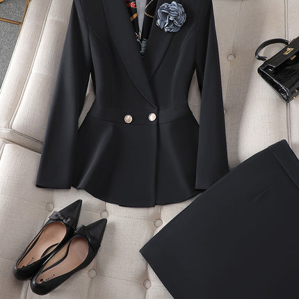 Cross-Border High-End Suit Jacket for Women, Spring and Autumn Professional Attire, Beauty Salon Hostess Front Desk Work Uniform