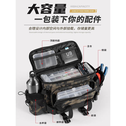 New Fishing Gear Luya Bag Waist Bag Crossbody Multifunctional Storage Bag Waterproof Bag Large Capacity Fish Rod Bag Accessories Bag