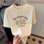 apricot Three Rabbits-Black] / 3XL