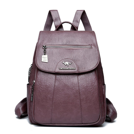 New Women's Backpack Large Capacity Soft Leather Travel Bag Fashion Student Anti-theft Imitation Sheepskin Backpack
