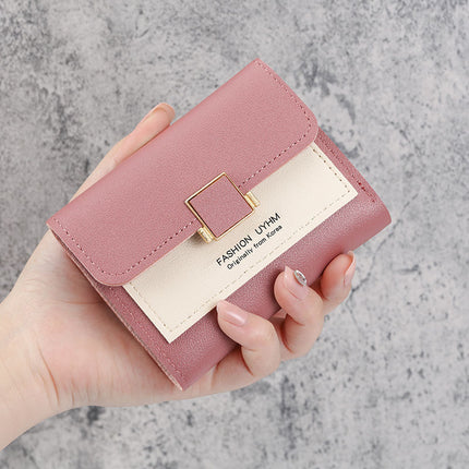 Simple Wallet for Women Korean Style Anti-Magnetic Student Portable Fresh Coin Purse Multifunctional Folding Small Wallet Card Holder