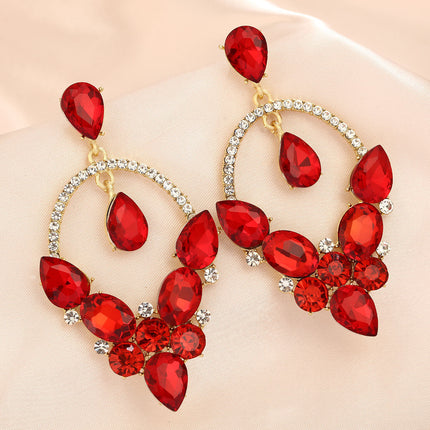 Light Luxury Style Crystal Tassel Earrings for Women, Super Flash Diamond-Encrusted Long Elegant Earrings, Exquisite and Versatile Exaggerated Earrings for Ladies
