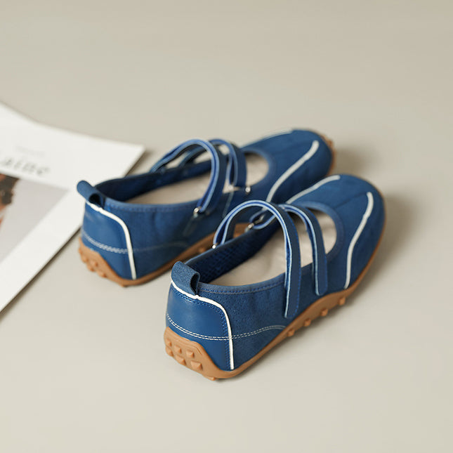 2026 New Niche Ballet-Style German Training Shoes with Double Straps, Sporty Mary Jane Women's Flat Shoes