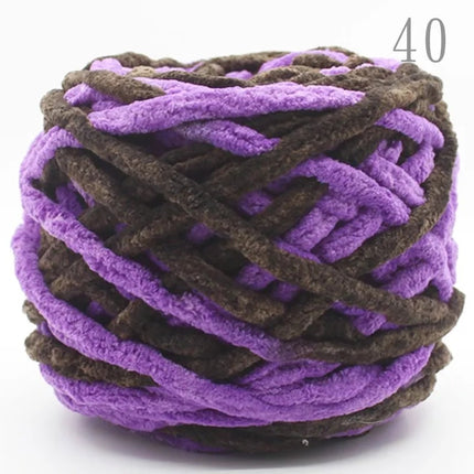 Factory wholesale 100g thick ice strip wool single-strand woven wool ball hook crochet slippers thread self-woven wool ball