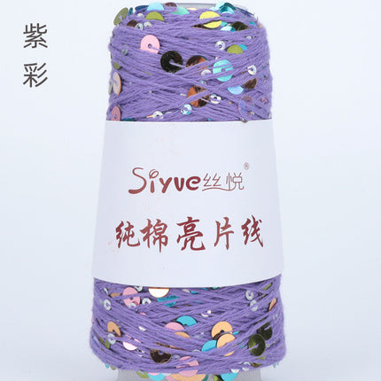 Siyue pure cotton sequined yarn size beads 3+6 hand-woven yarn tube yarn factory wholesale wool ball cross-border