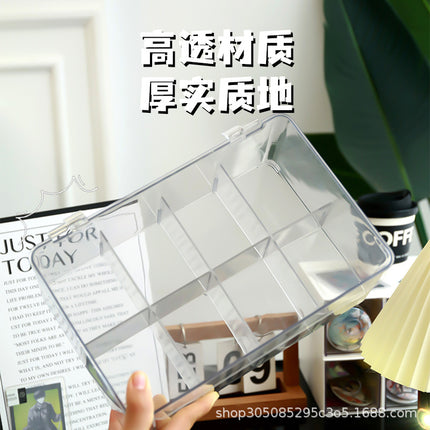 Card Storage Box, Card Organizer, Acrylic Compartment Display Rack, Stackable Drawer for Home Use
