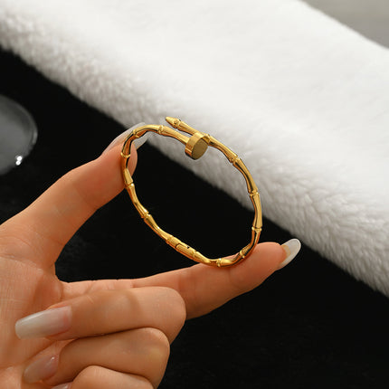 Titanium Steel Bracelet Does Not Fade, Diamond-Encrusted Real Gold Electroplated 18K Gold Stainless Steel Bracelet Douyin Cross-Border Same Style