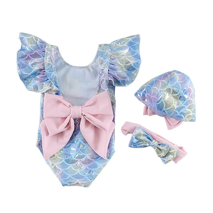 Wholesale Cute Children Swimwear Hot Spring one-piece Swimsuit Girls Baby Baby Princess Mermaid Swimsuit 1-6