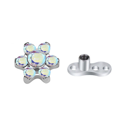 Stainless Steel 1.6mm Puncture Jewelry Claw Zirconium Buried Bone Nail Puncture Opal Pearl Buried Nail Base Implant Nail