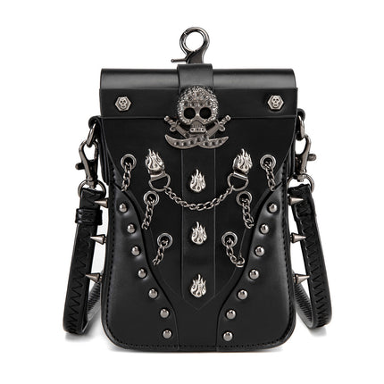 TEMU Cross Border Medieval European and American Retro Women's Crossbody Bag Personalized Mini Punk Rivet Single Shoulder Mobile Phone Satchel