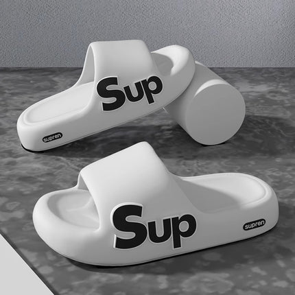 Stepping on excrement feeling household slippers women's summer 2024 new indoor home thick bottom bathroom non-slip non-smelly feet sandals for men