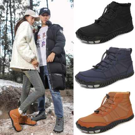 Couple's Large Size Snow Boots for Men, Winter Fleece-Lined and Thickened, Outdoor Waterproof and Non-Slip High-Top Cotton Boots, Hiking Snow Shoes, Extra Large Size