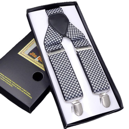Factory direct men's strap three clip 3.5 jacquard strap 3.5*115cm three clip printing ribbon multicolor