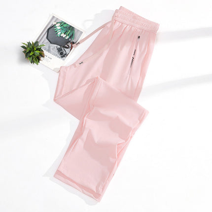 2025 Summer Explosions Ice Silk Cropped Pants Men's and Women's Couples Sports Casual Pants Sports Pants Straight Pants