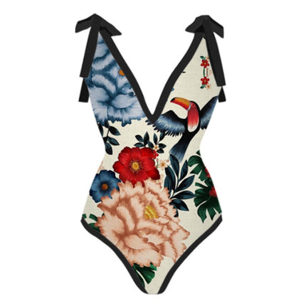 Cross-border New European and American Women's one-piece Swimsuit Sexy Printed Two-piece Skirt Hot Swimsuit Bikini suit
