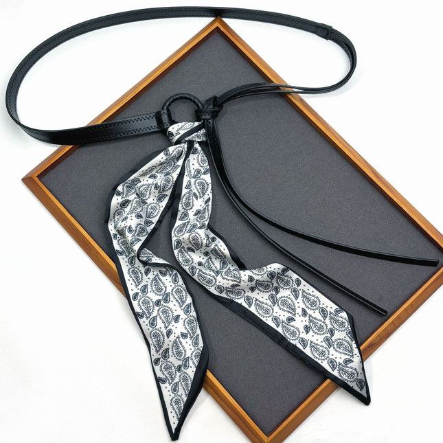 Retro Pattern Belt Women's Silk Belt Belt Hip-Hop Punk Decoration with Jeans Belt Accessories