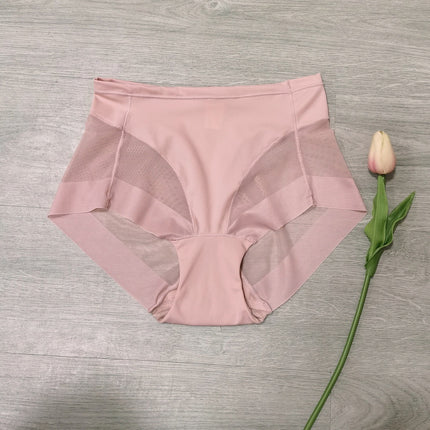 Foreign Trade Thin Mid-Waist Women's Briefs with Waist-Cinching and Hip-Lifting Features, Breathable Mesh and Pure Cotton Crotch, Seamless Body-Shaping and Hip-Lifting Panties for Women
