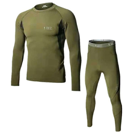 Men's Thermal Underwear Quick-Dry Winter Round Neck Anti-Static Comfortable Thickened Cold-Proof Top and Bottom Set