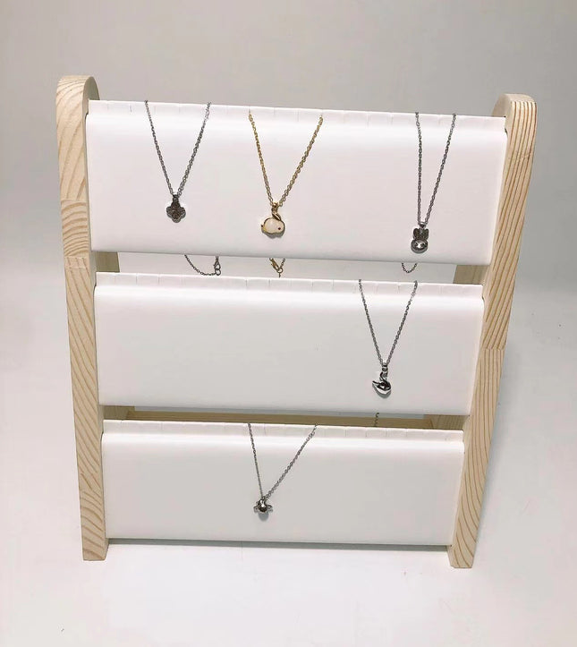 Bamboo necklace display stand stall desktop decoration display props display board jewelry storage tray jewelry rack