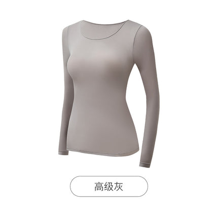 21701 Hyaluronic Acid Skin-beautifying Clothes Long-sleeved Heat-storing Traceless Lightweight Muscle-bottomed Long Johns suit Warm-keeping Underwear for Women