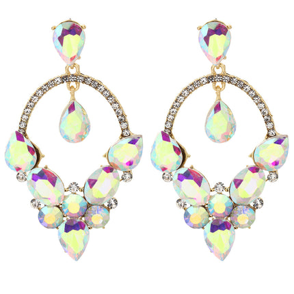 Light Luxury Style Crystal Tassel Earrings for Women, Super Flash Diamond-Encrusted Long Elegant Earrings, Exquisite and Versatile Exaggerated Earrings for Ladies