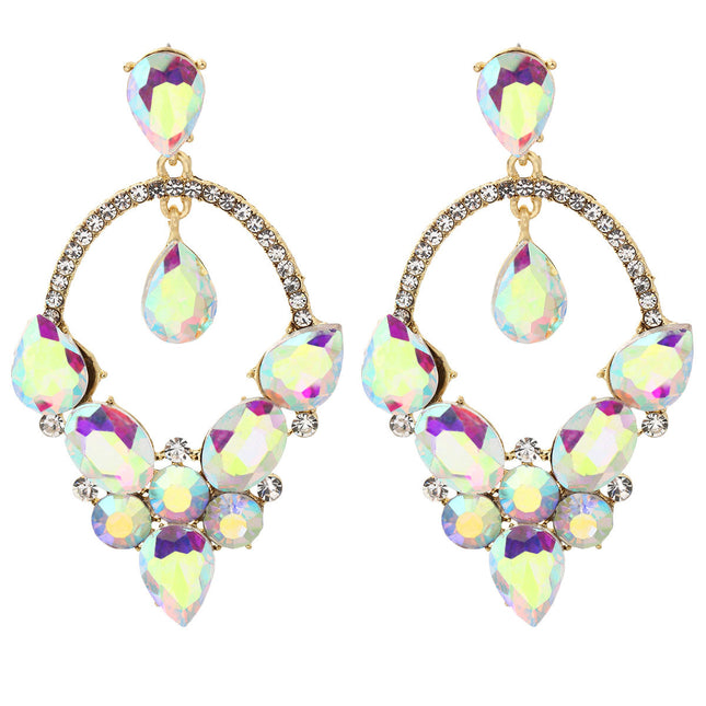 Light Luxury Style Crystal Tassel Earrings for Women, Super Flash Diamond-Encrusted Long Elegant Earrings, Exquisite and Versatile Exaggerated Earrings for Ladies