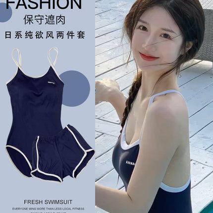One-Piece Swimsuit for Women 2026 New Style Student Swimwear Two-Piece Set Japanese Style Fresh Bikini Internet Celebrity Hot Spring Swimwear