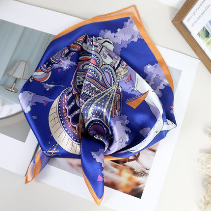 53*53cm Spring and Summer Sun Protection Neck Scarf Women's Easiest for Match Hangzhou Silk Small Square Scarf
