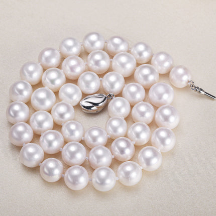 Zhuji jewelry wholesale round freshwater pearl necklace women send mother chain slightly defective real pearl necklace clavicle chain