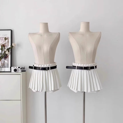 Spring and Autumn New Arrival Small Pleated Skirt A- Line Skirt Women's High Waist All-Match Anti-Glow Pop Skirt Popular