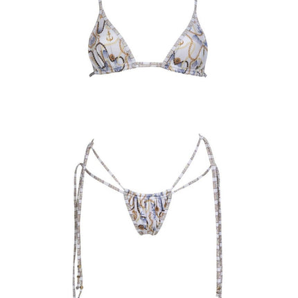 2025 Cross-border New Sexy Strap Split Bikini European and American Printed Chiffon Fresh Long Beach Dress