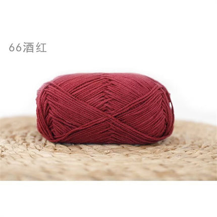 Xuefeier 4-Strand Milk Cotton Wool Ball 4-Strand Combed Cotton Thread Does Not Ball Baby Hand-Knitted DIY Cute Doll