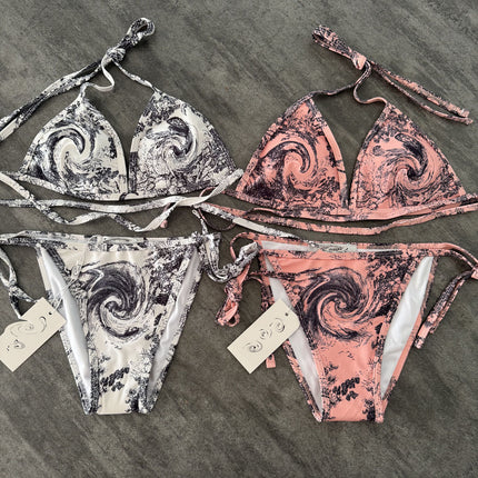 Factory Spot Wholesale Bikini European and American Sexy Separates New Swimsuit Women's Lace-Up Three-Piece Swimsuit