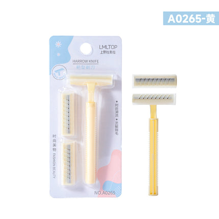 Lmltop Women's Double-Layer Rake Knife Comes with 2 Blades, Armpit Hair Manual Shaver, Shaver Wholesale A0265