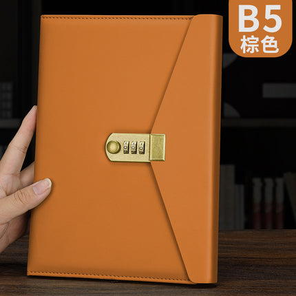 a5 password lock diary Diary business office creative stationery notebook with lock password book wholesale