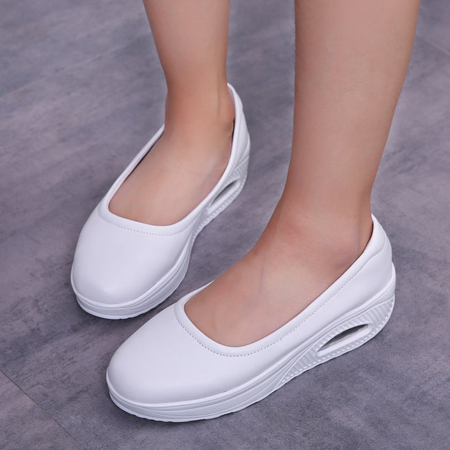 2022 New Mama Shoes Shallow Top Casual Shoes Large Size Heightened Air Cushion Nurse Shoes Fashion Women's Shoes