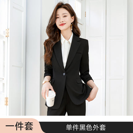 Black suit jacket Women's Spring and Autumn work clothes professional temperament civil servant interview formal wear women's suit suit