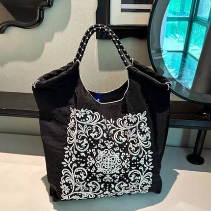 ball chain Japanese high quality eco-friendly shopping bag embroidered hand canvas bag nylon shopping bag