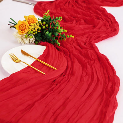 Cross-border foreign trade wholesale Bali yarn wrinkled table flag twist table flag tablecloth wedding party decoration wrinkled table flag