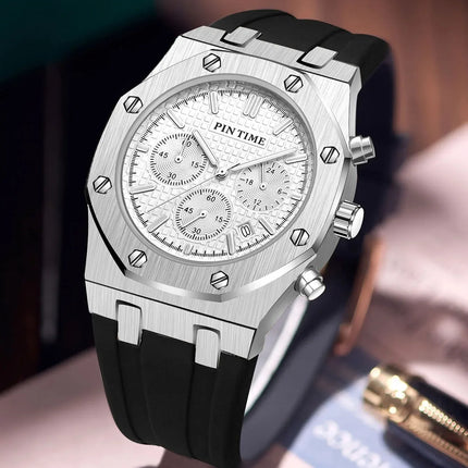 Foreign Trade Products: Men's Watch with Three Dials, Multi-Functional, Sports, Waterproof, Men's Fashion Casual Watch, Cross-Border Hot-Selling Item