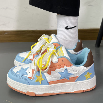 Men's Shoes Ins Trendy Shoes Original American Retro College Color-Blocking Sneakers Trendy Casual Versatile Star Board Shoes