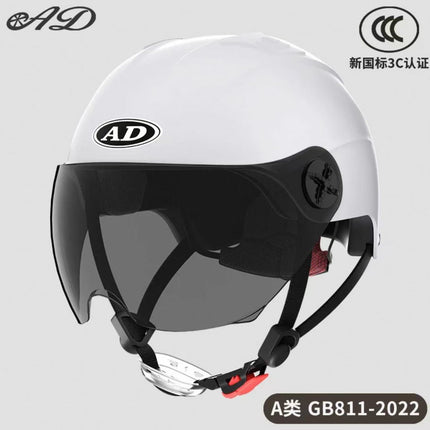 Ad Electric Motorcycle Helmet for Men and Women, Summer 3C Certified Half Helmet, Battery Car Safety Helmet, Sun Protection for Riding