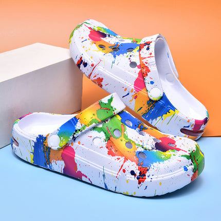 Heat Transfer Cave Shoes Women's EVA New Graffiti Street Hip Hop Garden Shoes European and American Fashion Beach Sandals