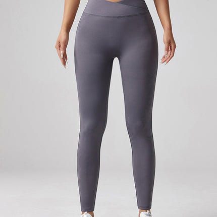 European and American Cross-Border V-Waist Yoga Elastic Leggings for Women, Peach Butt-Lifting Running Quick-Dry Yoga Pants with Cargo Pockets