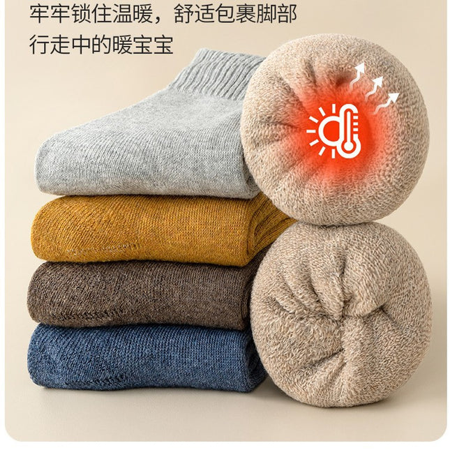 terry socks fleece-lined thick socks mid-tube socks for men and women autumn and winter warm warm towel socks winter warm stockings
