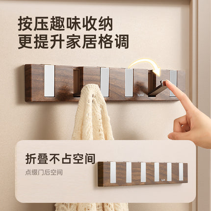 Door Hook Punch-free Clothes Bag Storage Rack Bedroom Door Wood Grain Clothes Hook Storage Door Hanger